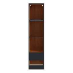 GFW Leon Tall Shelf Unit with LED Oak/Anthracite in Dark Grey - thumbnail 3