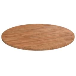 Berkfield Home Round Table Top Light Brown √ò60x1.5 cm Treated Solid Wood Oak - Size: 60x1.5 cm - thumbnail 2