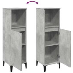 Berkfield Home Bathroom Cabinet Concrete Grey 30x30x100 cm Engineered Wood - Size: 30 x 30 x 100 cm - thumbnail 8