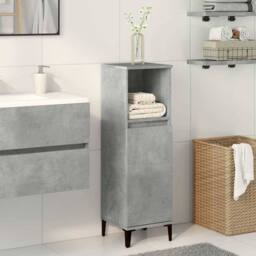 Berkfield Home Bathroom Cabinet Concrete Grey 30x30x100 cm Engineered Wood - Size: 30 x 30 x 100 cm - thumbnail 3