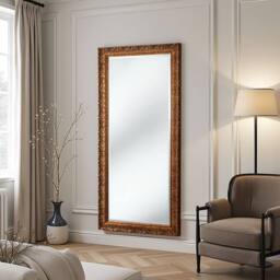 Yearn Mirrors Carved Framed Bevelled Full Length Mirror Gold 169x77cm - Size: 169x77 cm - thumbnail 2