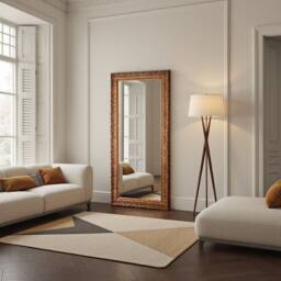 Yearn Mirrors Carved Framed Bevelled Full Length Mirror Gold 169x77cm - Size: 169x77 cm - thumbnail 3
