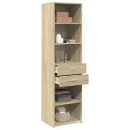 Berkfield Home Highboard Sonoma Oak 50x42.5x185 cm Engineered Wood in Brown - thumbnail 3