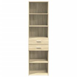 Berkfield Home Highboard Sonoma Oak 50x42.5x185 cm Engineered Wood in Brown - thumbnail 4