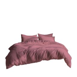 Snug City Plain Dyed Easy Care Polycotton Duvet Cover & Pillowcase/s Set Bed Linen in Pink - Size: Single - thumbnail 2