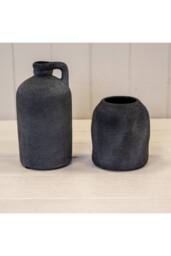 KDMD Grey Textured Small Sculptured Vase - thumbnail 2