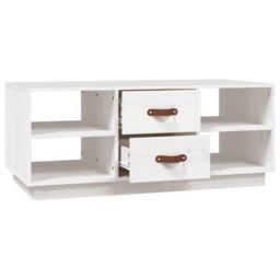 Berkfield Home Coffee Table White 100x50x41 cm Solid Wood Pine - Size: 100 x 50 x 41 cm - thumbnail 6