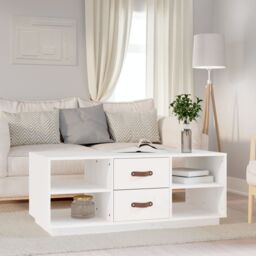 Berkfield Home Coffee Table White 100x50x41 cm Solid Wood Pine - Size: 100 x 50 x 41 cm
