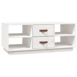 Berkfield Home Coffee Table White 100x50x41 cm Solid Wood Pine - Size: 100 x 50 x 41 cm - thumbnail 2