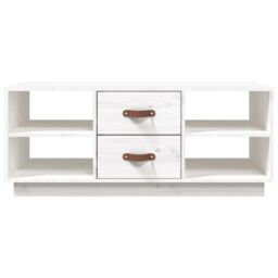 Berkfield Home Coffee Table White 100x50x41 cm Solid Wood Pine - Size: 100 x 50 x 41 cm - thumbnail 5