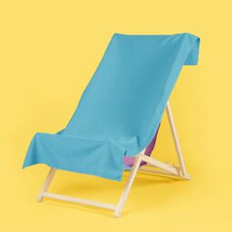 OHS 5 x Plain Microfiber Quick Dry Bath Beach Towel in Bright Blue - thumbnail 2