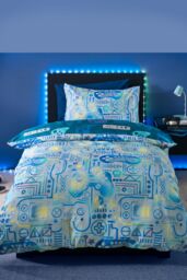 Catherine Lansfield 'Gamer' So Soft Duvet Cover Set in Grey - Size: Single - thumbnail 1