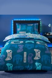 Catherine Lansfield 'Gamer' So Soft Duvet Cover Set in Grey - Size: Single - thumbnail 2