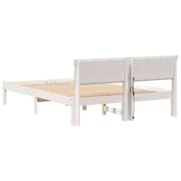 Berkfield Home with LED Strip Lights with Headboard White 120 x 200 cm Solid pine wood - thumbnail 7