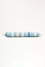 Homescapes 4 Pack Seat Pads Cotton Blue Striped Indoor Outdoor Garden Cushion, 40cm - Size: 40 cm x 40 cm - thumbnail 5