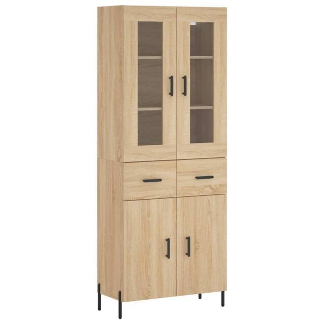 Berkfield Home Highboard Sonoma Oak 69.5x34x180 cm Engineered Wood in Brown - image 1