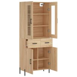 Berkfield Home Highboard Sonoma Oak 69.5x34x180 cm Engineered Wood in Brown - thumbnail 4