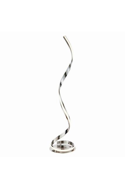 Netlighting Aria Integrated LED Floor Lamp Chrome Effect Plate & White Acrylic 1 Light IP20 in Grey - image 1