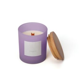 Aroma Naturals Frosted Decadence Glass Candle - Pink Cherry & Vanilla Scent in Purple - Size: Medium - thumbnail 3