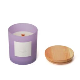 Aroma Naturals Frosted Decadence Glass Candle - Pink Cherry & Vanilla Scent in Purple - Size: Medium - thumbnail 2