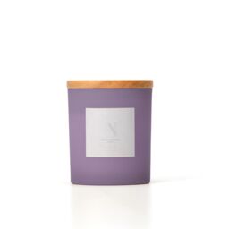 Aroma Naturals Frosted Decadence Glass Candle - Pink Cherry & Vanilla Scent in Purple - Size: Medium - thumbnail 1