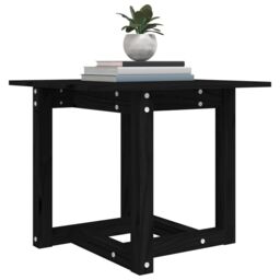 Berkfield Home Coffee Table Black 50x50x45 cm Solid Wood Pine - Size: 50 x 50 x 45 cm - thumbnail 5