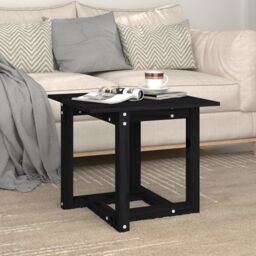 Berkfield Home Coffee Table Black 50x50x45 cm Solid Wood Pine - Size: 50 x 50 x 45 cm - thumbnail 4