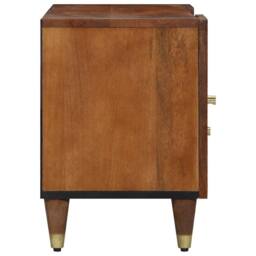 Berkfield Home TV Cabinet 105x33x46 cm Solid Wood Mango in Brown - Size: 105 x 33 x 46 cm - thumbnail 4