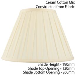 "Loops 10"" Tapered Drum Lamp Shade Cream Box Pleated Fabric Cover Classic & Elegant" - thumbnail 2