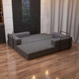 Sliding Wardrobes 4U Convertible Sofa Bed in a Box Quick Setup - 3 Seater Grey - thumbnail 3