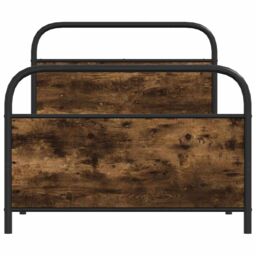 Berkfield Home Bed Frame Without Mattress 100x190 cm Smoked Oak Engineered Wood in Brown - thumbnail 5