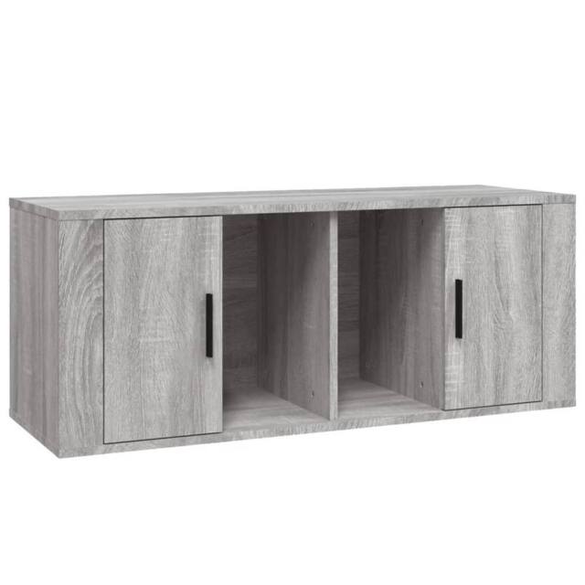 Berkfield Home TV Cabinet Grey Sonoma 100x35x40 cm Engineered Wood - Size: 100 x 35 x 40 cm - image 1