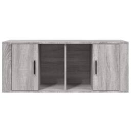 Berkfield Home TV Cabinet Grey Sonoma 100x35x40 cm Engineered Wood - Size: 100 x 35 x 40 cm - thumbnail 6