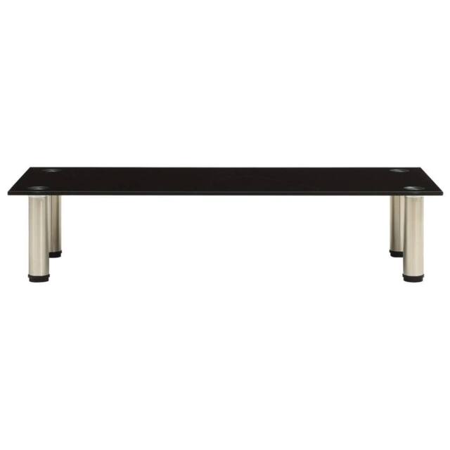 Berkfield Home TV Stand Black 80x35x17 cm Tempered Glass - Size: 80 x 35 x 17 cm - image 1