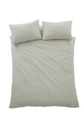 Pineapple Elephant 'Cotton Rich Woven Stripe' Duvet Cover Set in Grey - Size: Single - thumbnail 5