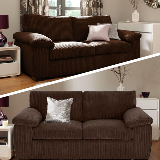 SquareBoxx Capri Jumbo Cord Sofa, 3+2 in Chocolate - image 1
