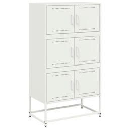 Berkfield Home Sideboard White 68.5x38.5x123.5 cm Steel - thumbnail 2
