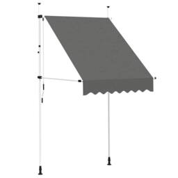Berkfield Home Manual Retractable Awning 150 cm Anthracite in Dark Grey - thumbnail 3