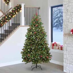 Berkfield Home Artificial Christmas Tree with Stand Green 240 cm PVC & Metal