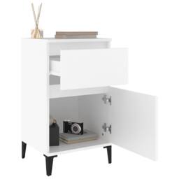 Berkfield Home Elegant Bedside Cabinet White 40x35x70 cm - Size: 40 x 35 x 70 cm - thumbnail 5