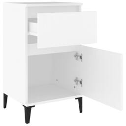 Berkfield Home Elegant Bedside Cabinet White 40x35x70 cm - Size: 40 x 35 x 70 cm - thumbnail 8