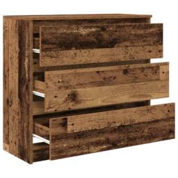 Berkfield Home Sideboard Old Wood 80x35x76 cm Engineered Wood in Brown - Size: 80 x 35 x 76 cm - thumbnail 5