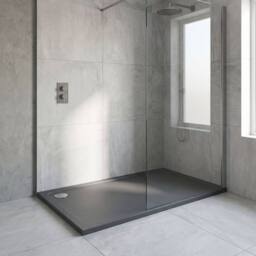 Balterley Contemporary Rectangular Shower Tray, 1400x800mm in Grey - thumbnail 6
