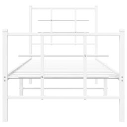 Berkfield Home Metal Bed Frame without Mattress with Footboard White 75x190cm - Size: 75x190 cm - thumbnail 5
