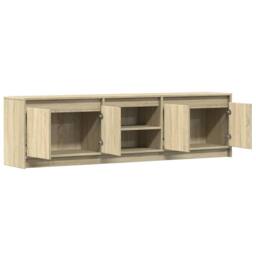 Berkfield Home TV Cabinet with LED Sonoma Oak 180x34x50 cm Engineered Wood in Light Tan - Size: 180 x 34 x 50 cm - thumbnail 9