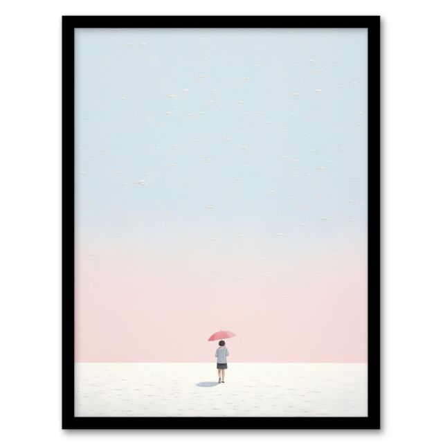 Artery8 Wall Art Print Alone No 2 By Amy Denver Minimalist Soft Pastel Simple Summer Sun Minimalism Simple Modern Artwork Art Framed - image 1