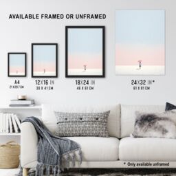 Artery8 Wall Art Print Alone No 2 By Amy Denver Minimalist Soft Pastel Simple Summer Sun Minimalism Simple Modern Artwork Art Framed - thumbnail 3