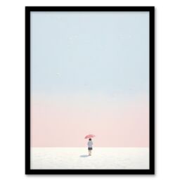 Artery8 Wall Art Print Alone No 2 By Amy Denver Minimalist Soft Pastel Simple Summer Sun Minimalism Simple Modern Artwork Art Framed - thumbnail 1