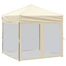 Berkfield Home Sturdy Folding Party Tent with Sidewalls Cream 2x2 m in Beige - thumbnail 3