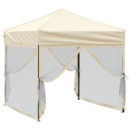 Berkfield Home Sturdy Folding Party Tent with Sidewalls Cream 2x2 m in Beige